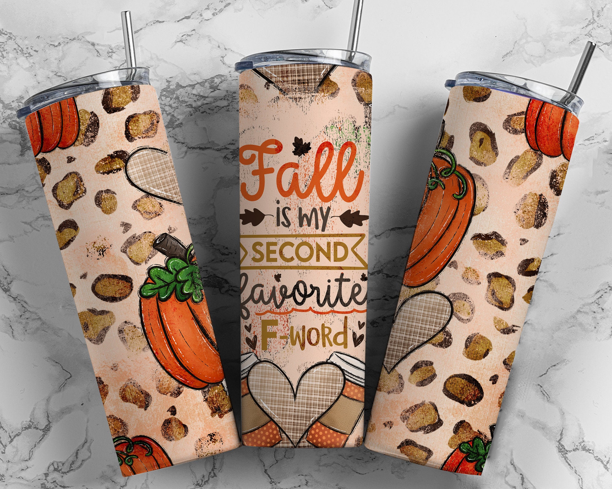 Funny F-word Fall Tumbler Wrap PNG Floral Seamless Sublimation Designs ...