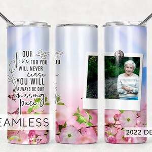 Memorial Butterfly Photo Tumbler Wrap Seamless for Pictures Sublimation Designs Downloads - Skinny 20oz - PNG 2022