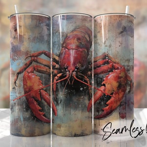 Crawfish Tumbler Wrap Seamless Tumbler Template for Men Sublimation Designs Downloads - Skinny 20oz Design
