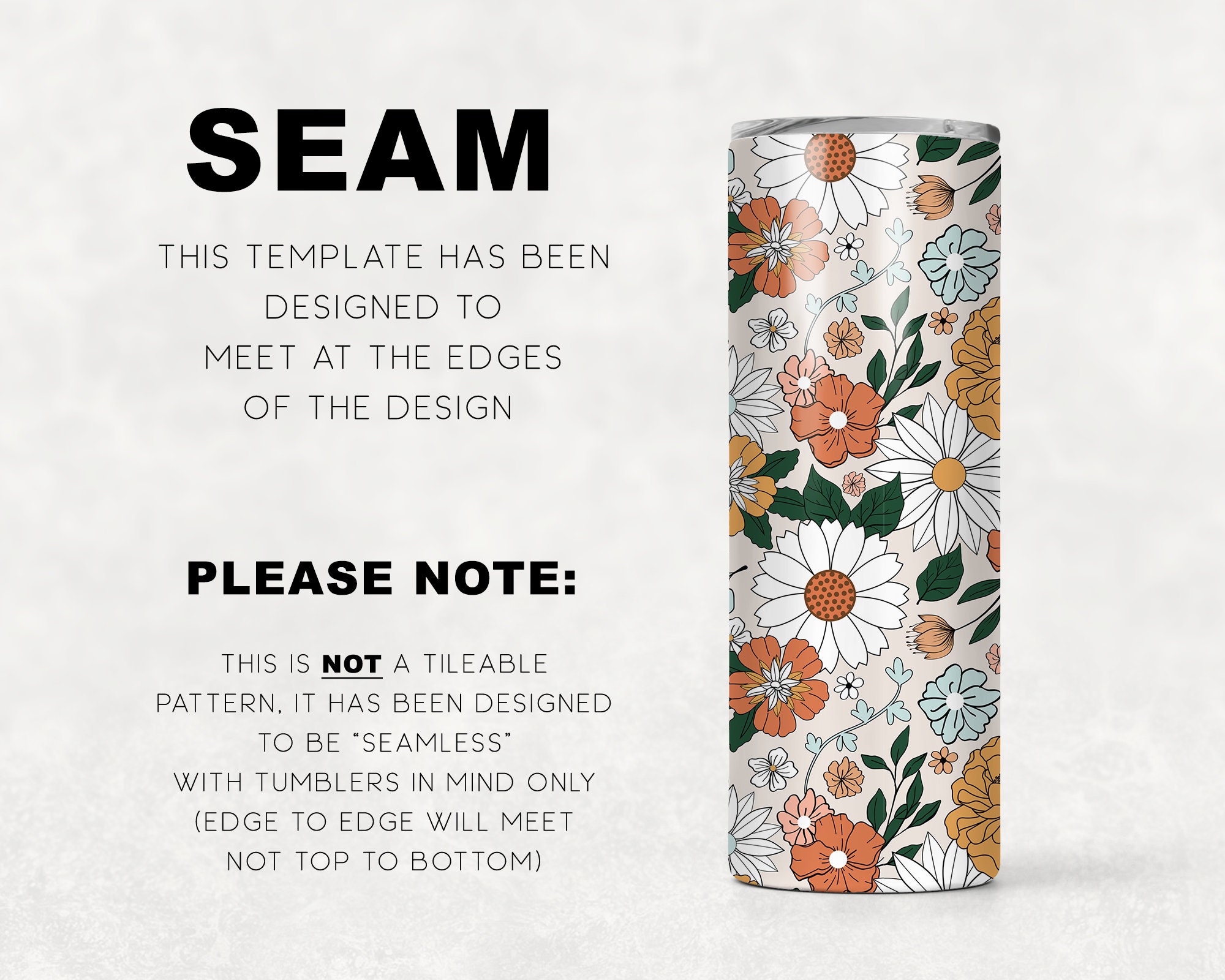Fall Floral Tumbler Wrap PNG Seamless Sublimation Designs - Etsy