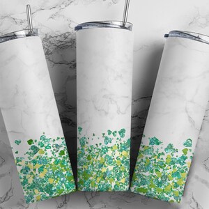 Green Glitter Confetti Tumbler Wrap PNG Seamless Tumbler Design Background Sublimation Designs Downloads - Skinny 20oz Wrap - PNG 2022
