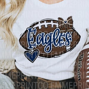 Eagles sublimatie coquette boog voetbal ontwerp png - marineblauw grote geest, tshirt mokken beker sublimatie - png - EmmePrintco