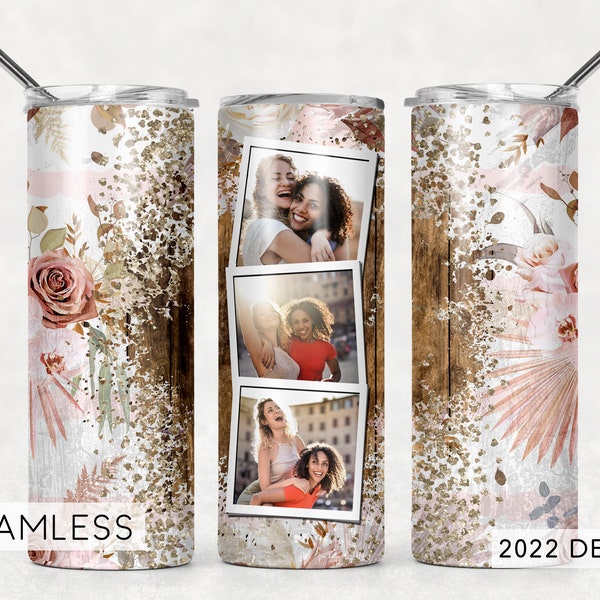 3 Space Photo Tumbler Floral Boho Seamless for Pictures Sublimation Designs Downloads - Skinny 20oz - PNG 2022