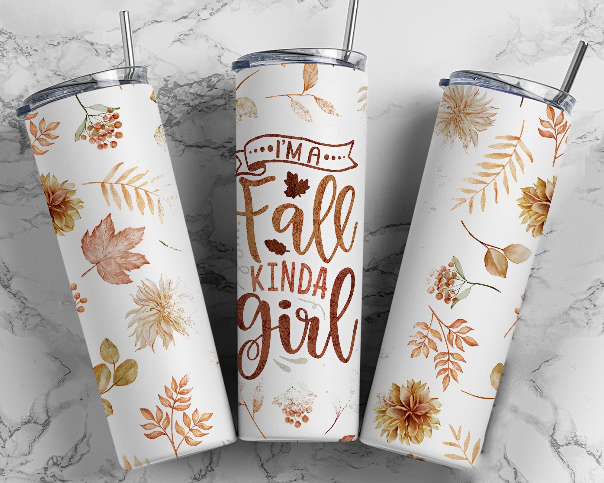Funny Fall Tumbler Wrap Bundle Floral PNG Seamless Tumbler Drive ...