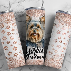 Yorkie yorkshire terrier gobelet wrap PNG chien maman sans couture pays sublimation conceptions téléchargements - maigre 20 oz