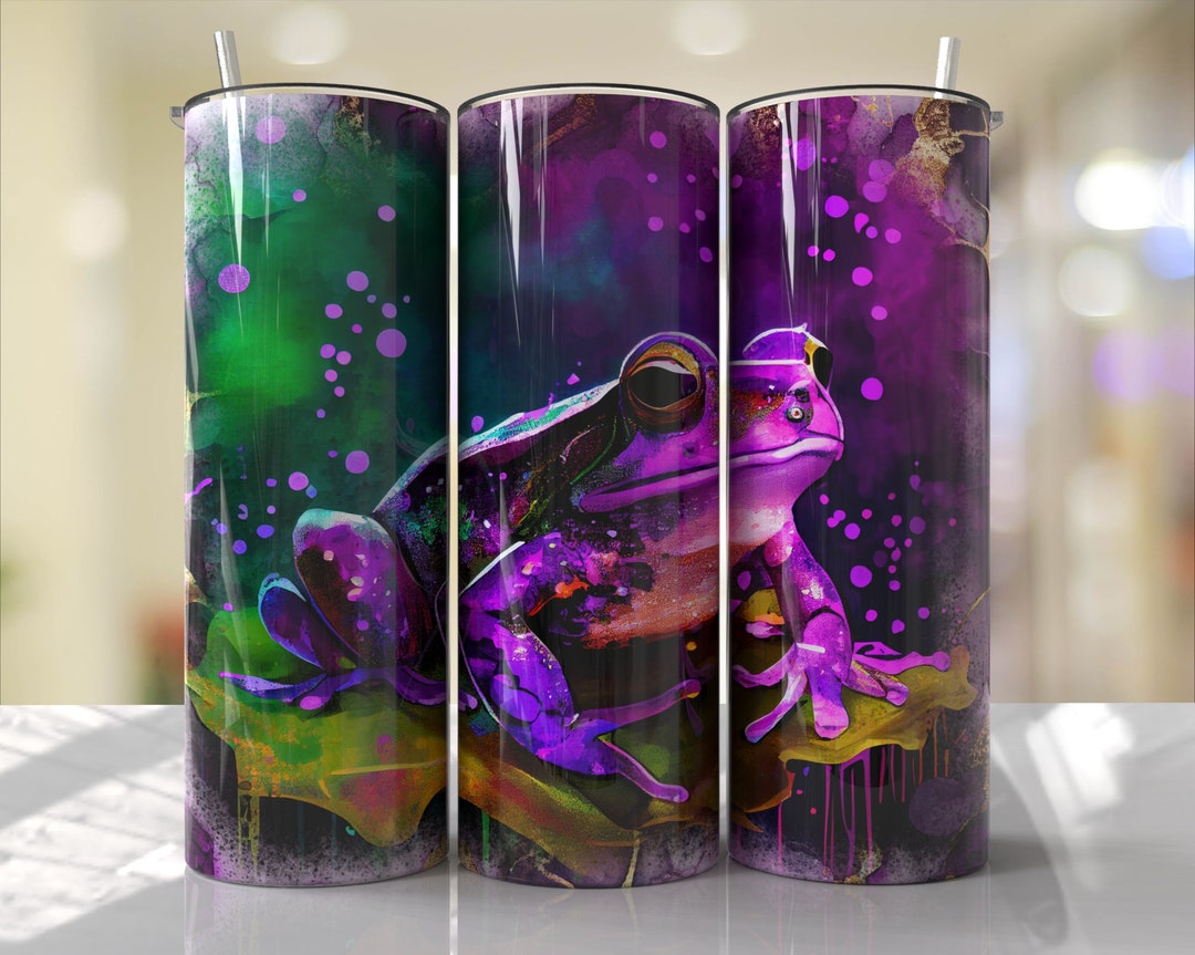 Purple Frog Tumbler Wrap Purple Alcohol Ink Seamless Sublimation ...