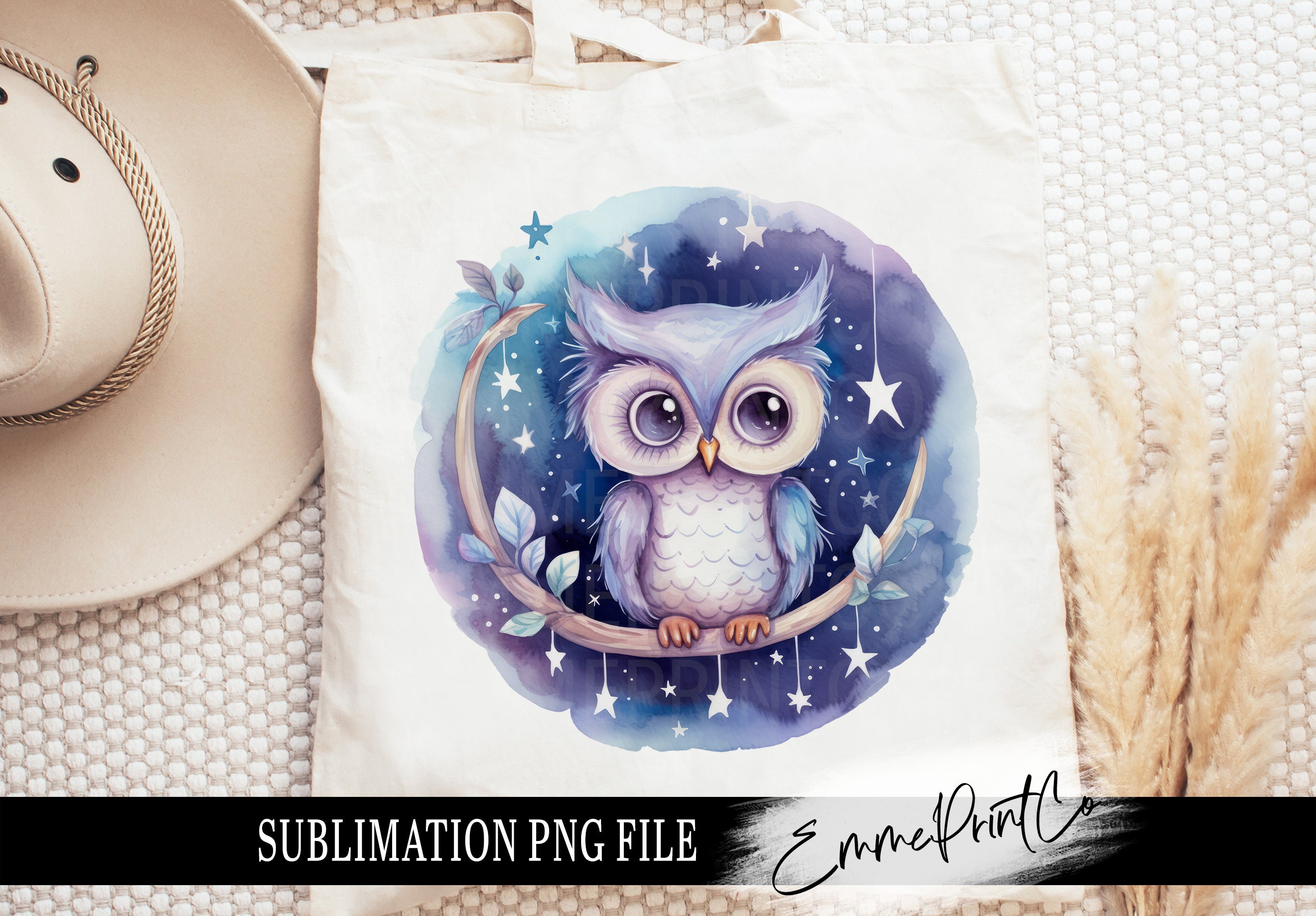 Night Owl Sublimation Design PNG - Tshirt Mugs Tumbler Sublimation - PNG - EmmePrintco