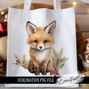 Sublimation de bébé renard de Noël Design PNG - Sublimation de Noël Tshirt Mugs Tumbler - PNG - EmmePrintco