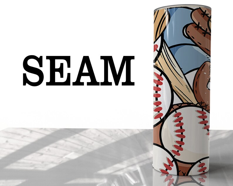 Baseball Mom Bun Hair Funny Seamless Sublimation Designs Downloads - Skinny Tumbler 20oz Design - PNG image 2