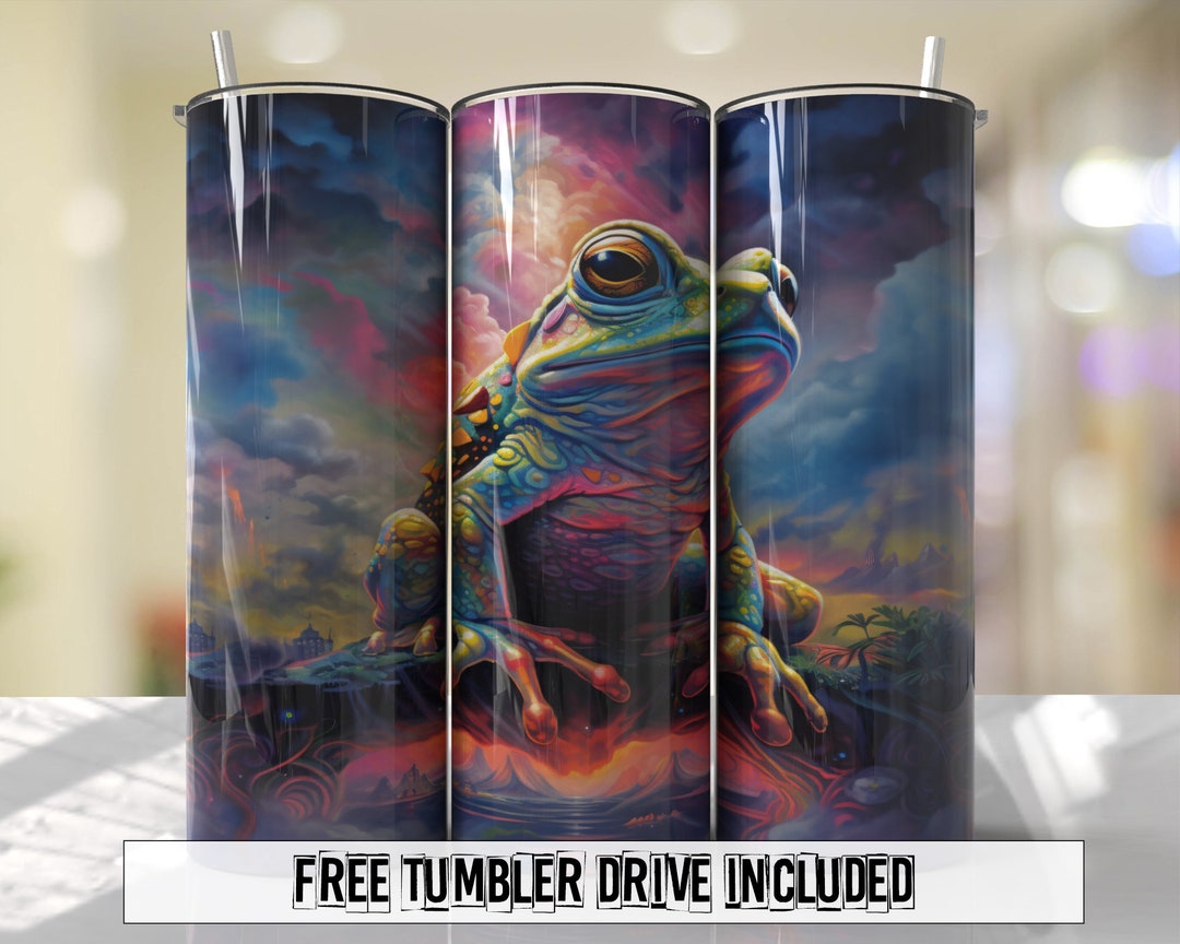 Frog Tumbler Wrap Neon Bright Colorful Designs Seamless Sublimation ...