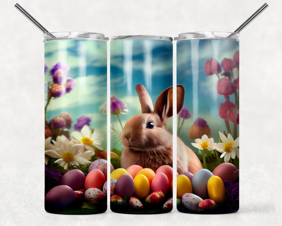 Easter Tumbler PNG Sublimation, Bunny Tumbler Png - So Fontsy