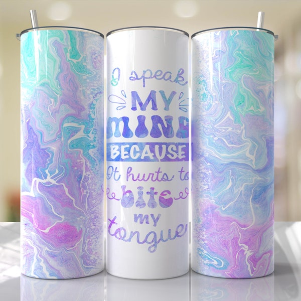 Funny Quote Tumbler Wrap PNG Controlling My Tongue is No Problem Seamless Sublimation Designs Downloads - Skinny 20oz - PNG 2022