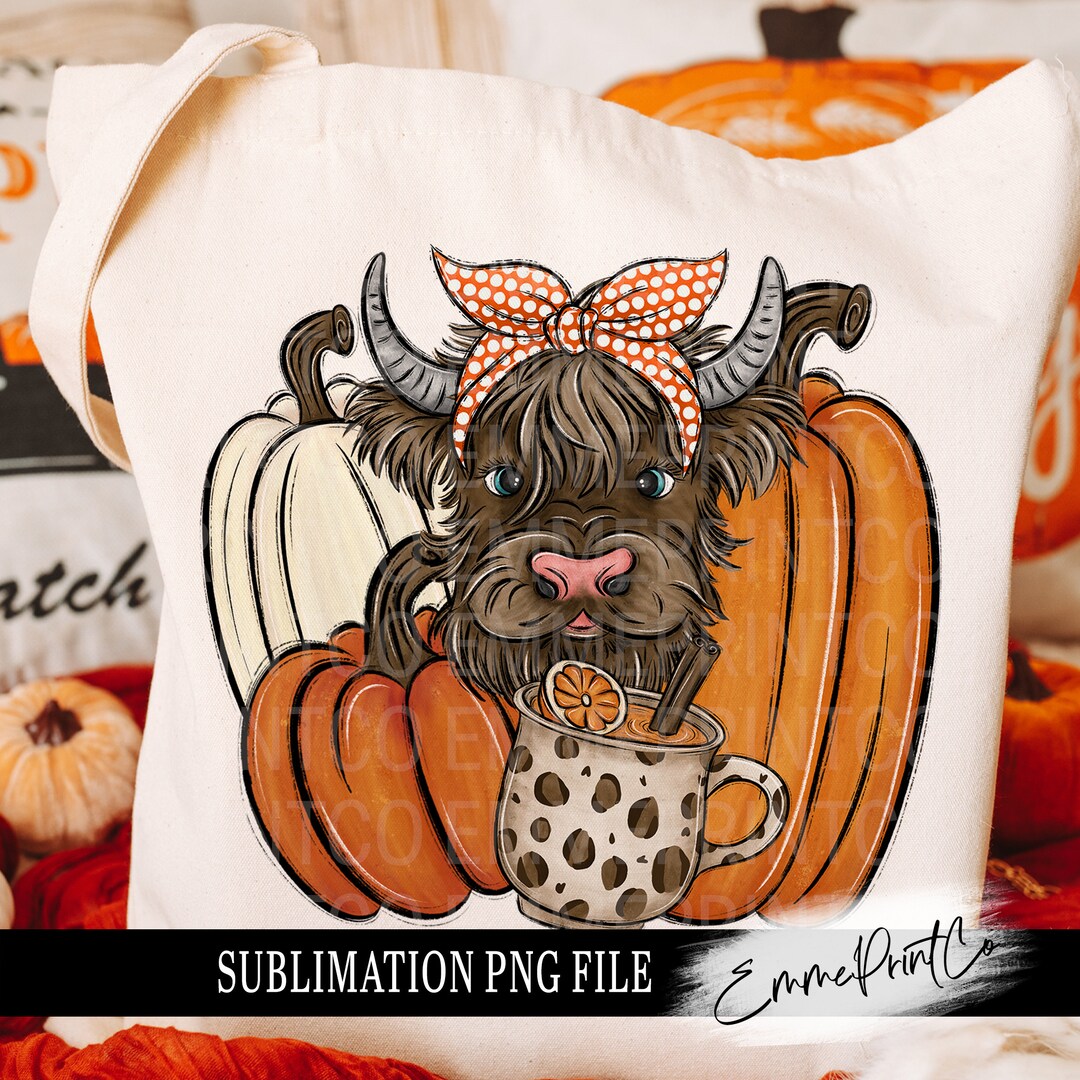 Pumpkin Cow Sublimation Design PNG - Fall Tshirt Mugs Tumbler ...