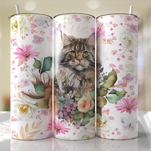 Maine coon chat maman gobelet Wrap PNG gobelet design sublimation dessins téléchargements - maigre 20 oz - PNG - 2023