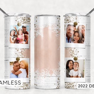 Fotobecher Design Rustikales weißes Holz Nahtlos für 4 Bilder Sublimationsdesigns Downloads - Skinny 20oz - PNG 2022