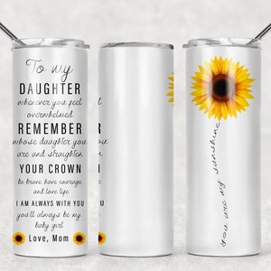 SEAMLESS für meine Tochter Love Mom Sonnenblume Sublimationsdesigns Downloads - Skinny Tumbler 20oz Design - PNG Kommerzielle Verwendung 2020