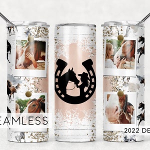 Pferdeliebhaber Foto Nahtloses Becherdesign für Bilder Sublimationsdesigns Downloads - Skinny 20oz - PNG 2022