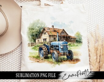 Tractor Farm House Sublimation Design PNG - Farm Tshirt Mugs Tumbler Sublimation - PNG - EmmePrintco