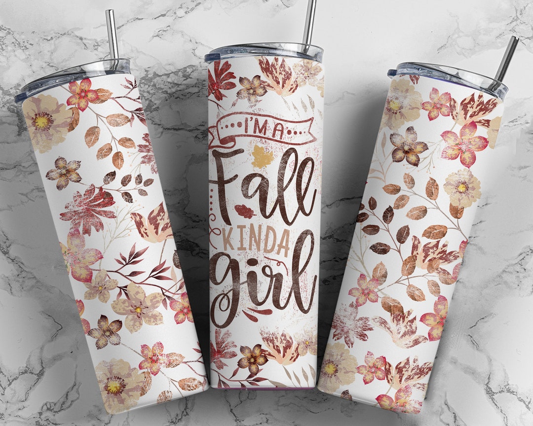 Fall Tumbler Wrap PNG Floral Seamless Sublimation Designs Downloads ...