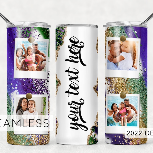 mardi gras tumbler with name