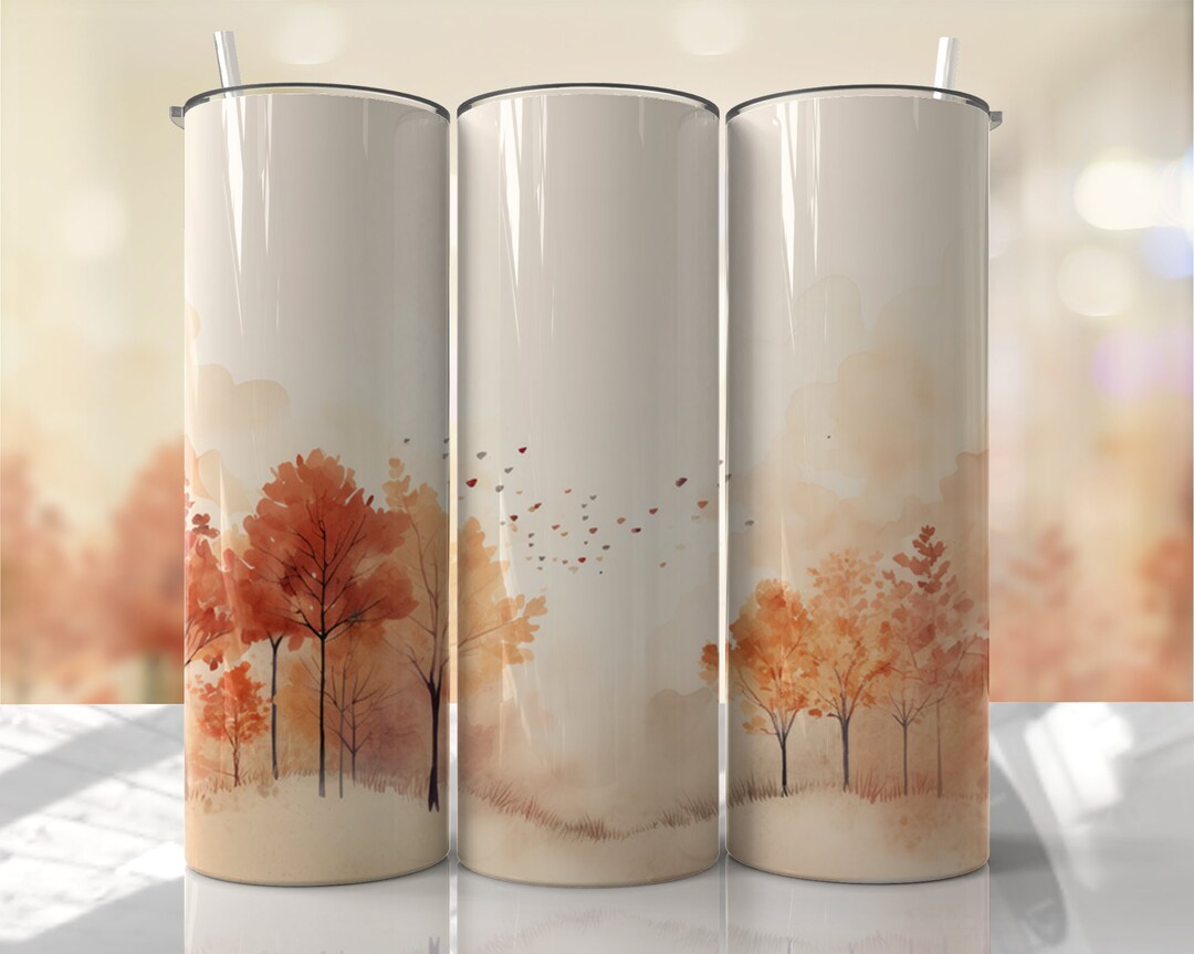 Fall Trees Tumbler Wrap PNG Seamless Sublimation Designs Downloads ...