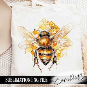Honey Bee Sublimation Design PNG - Honey Bee Tshirt Mugs Tumbler Sublimation - PNG - EmmePrintco