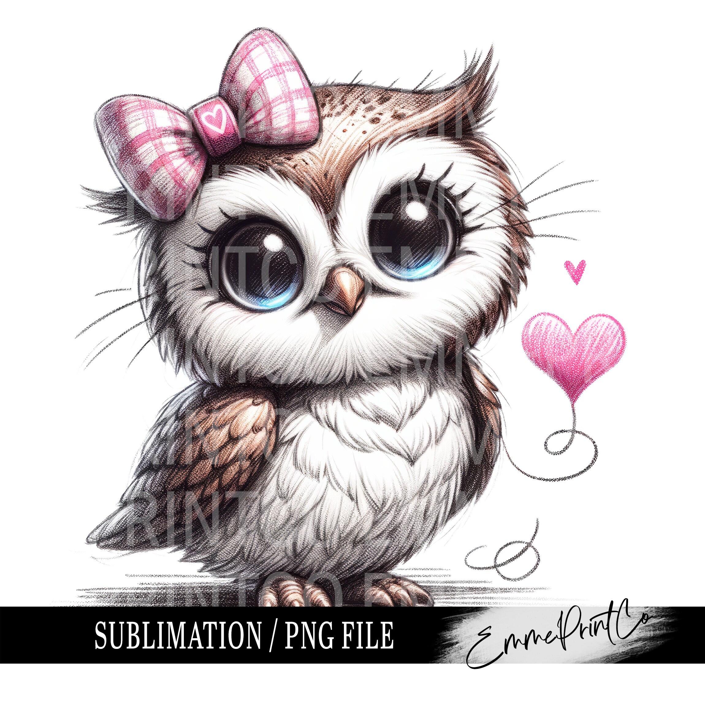 Owl - Valentine's Day - Sublimation Design Download PNG - DTF Digital File Download - Shirts Mug