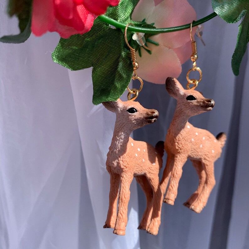 Cottagecore Deer Earrings Baby Fawn | Etsy