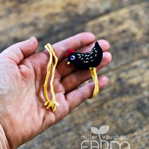 Handmade Crochet Chicken Bookmark – Cute Farm Animal Gift for Book Lovers – Unique Stocking Stuffer – 10” Long Crochet Bookmark in 6 Colors