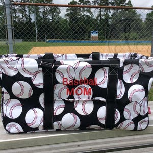 Monogrammed Large Baseball Utility Tote Bag