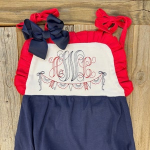 Personalized Monogrammed Baby Girl Fourth of July Bubble, Girls Summer Bubble, Baby Fourth of July, American Baby, Personalized Baby Outfit