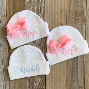 Personalized Preemie Beanie Hat- Monogram Preemie Hat- Twin Triplet Preemies