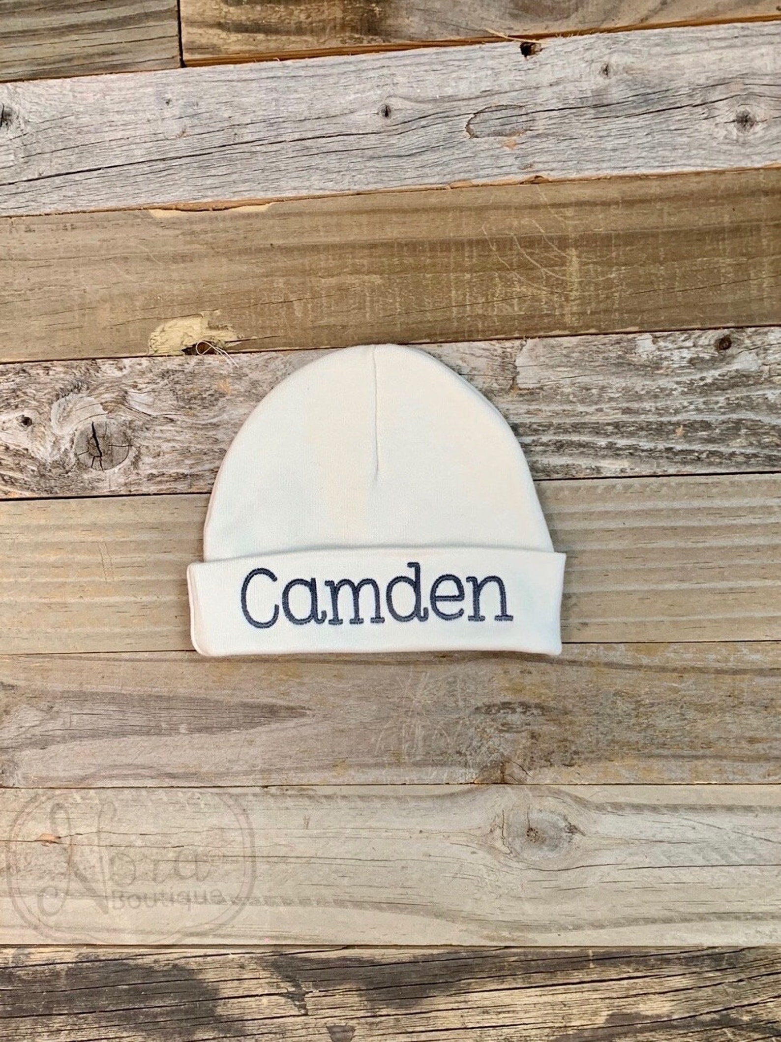 Personalized Newborn Beanie Hat Natural Heathered Oatmeal Hat Etsy