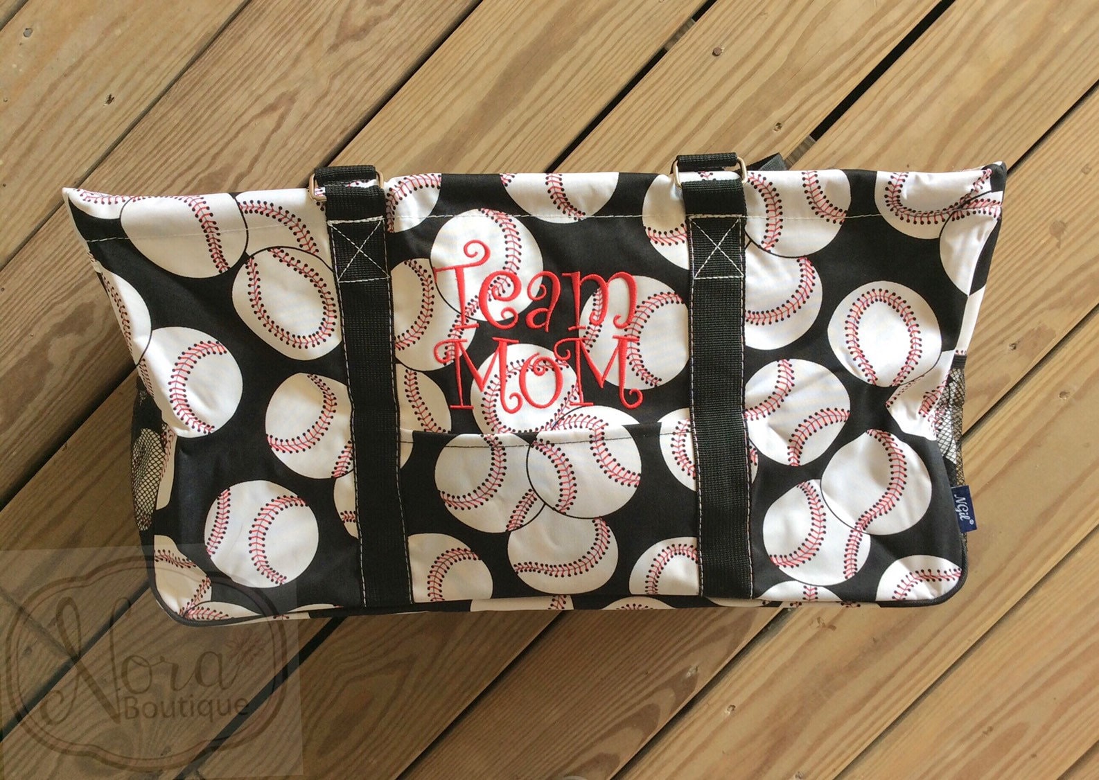 Monogrammed Large Baseball Utility Tote Bag Etsy