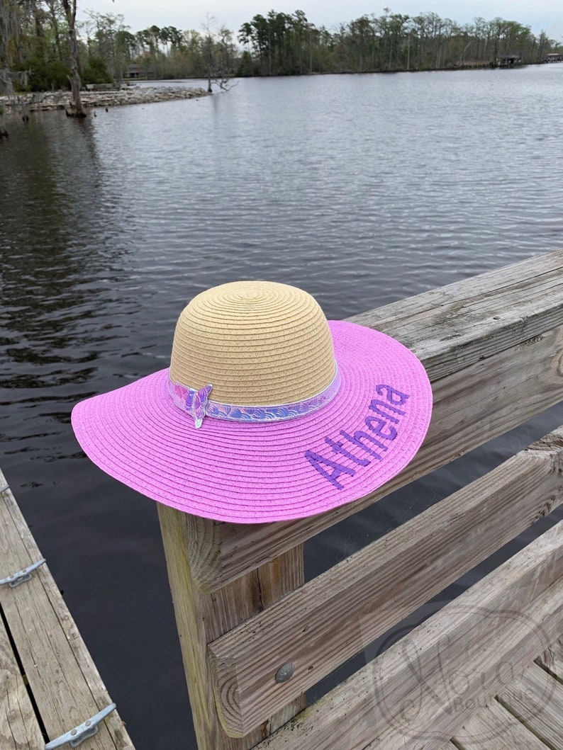 Little Girls Monogram Floppy Beach Hat Toddler Beach Hats Etsy