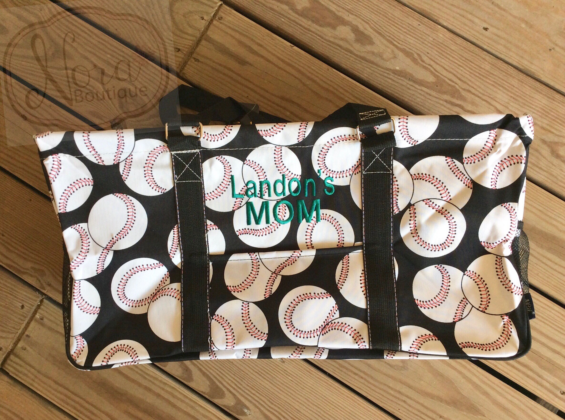Monogrammed Large Baseball Utility Tote Bag Etsy