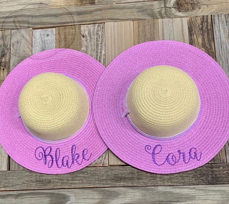 Little Girls Monogram Floppy Beach Hat Toddler Beach Hats Etsy