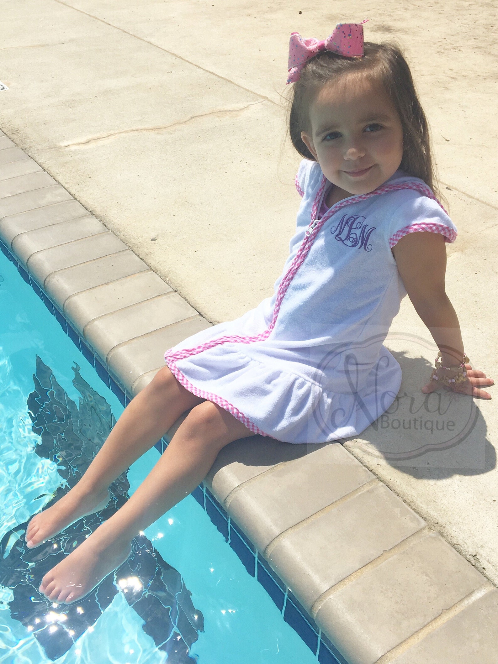 Monogrammed Girl's Swim Cover Up Girls Mermaid Cover Up Mermaid