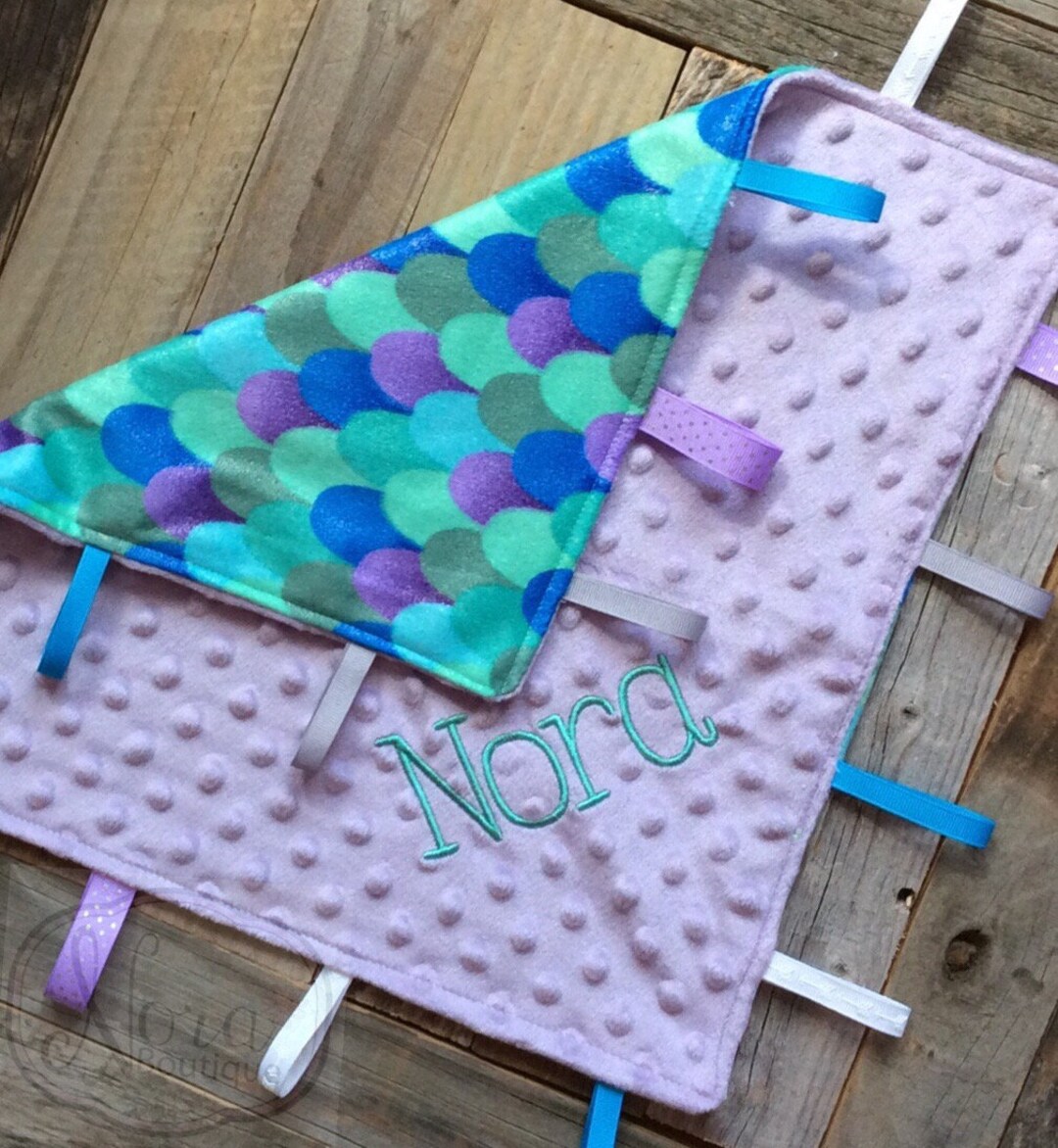 Personalized Baby Girl Lovey Tag Blanket Ribbon Lovey Etsy