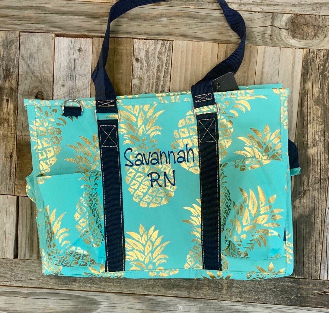 Navy & Leaf Green Colorblock - Extra Large Storage Tote - Thirty-One Gifts  - Affordable Purses, Totes & Bags