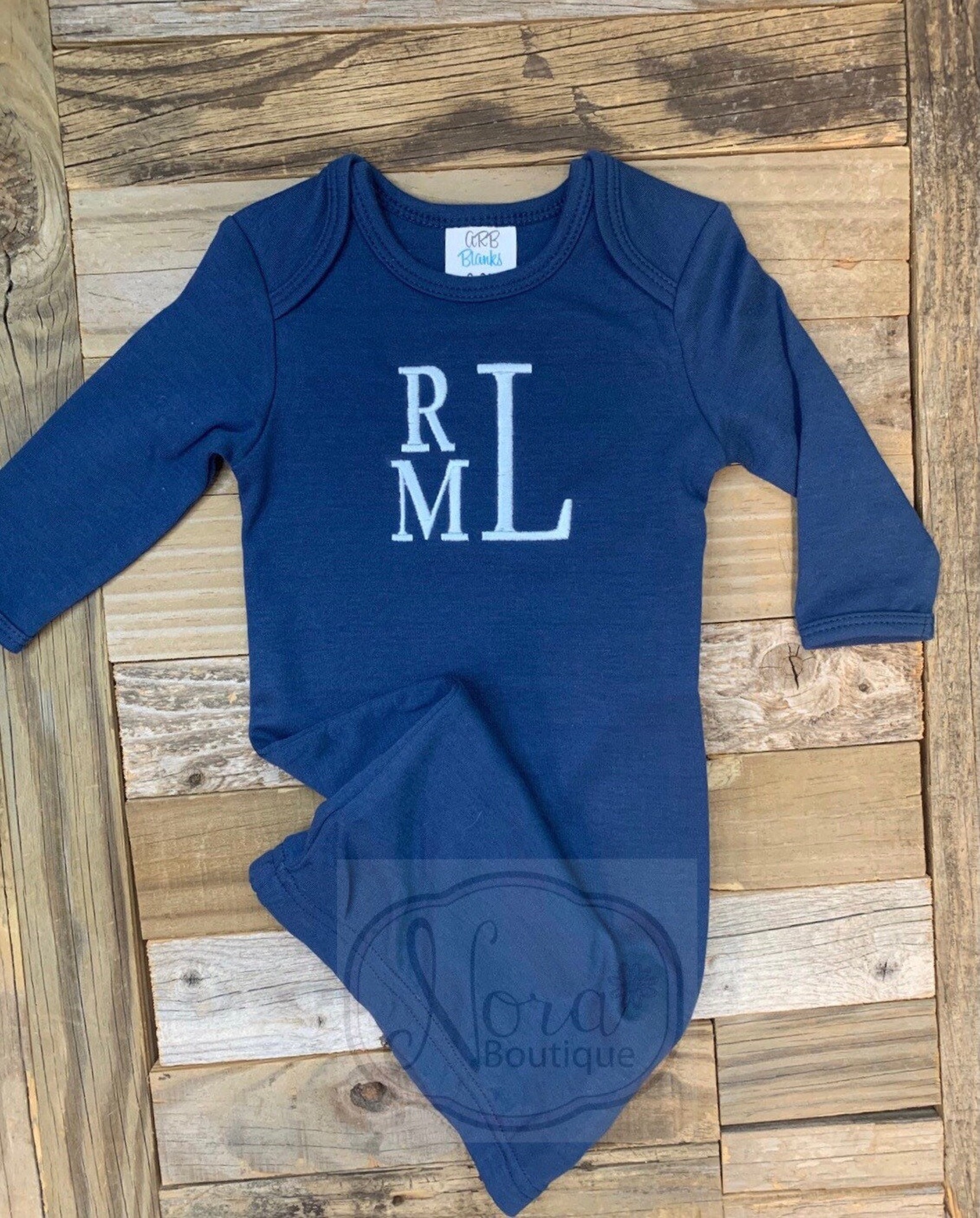 Monogram Baby Boy Gown Navy Baby Gown Baby Boy Take Home Etsy