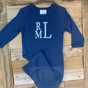 Monogram Baby Boy Gown Navy Baby Gown Baby Boy Take Home Outfit - Etsy