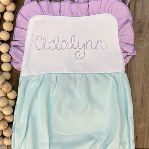 Personalized Monogrammed Baby Girl Outfit, Girls Summer Bubble, Summer Baby Ruffle Bubble, Personalized Baby Outfit