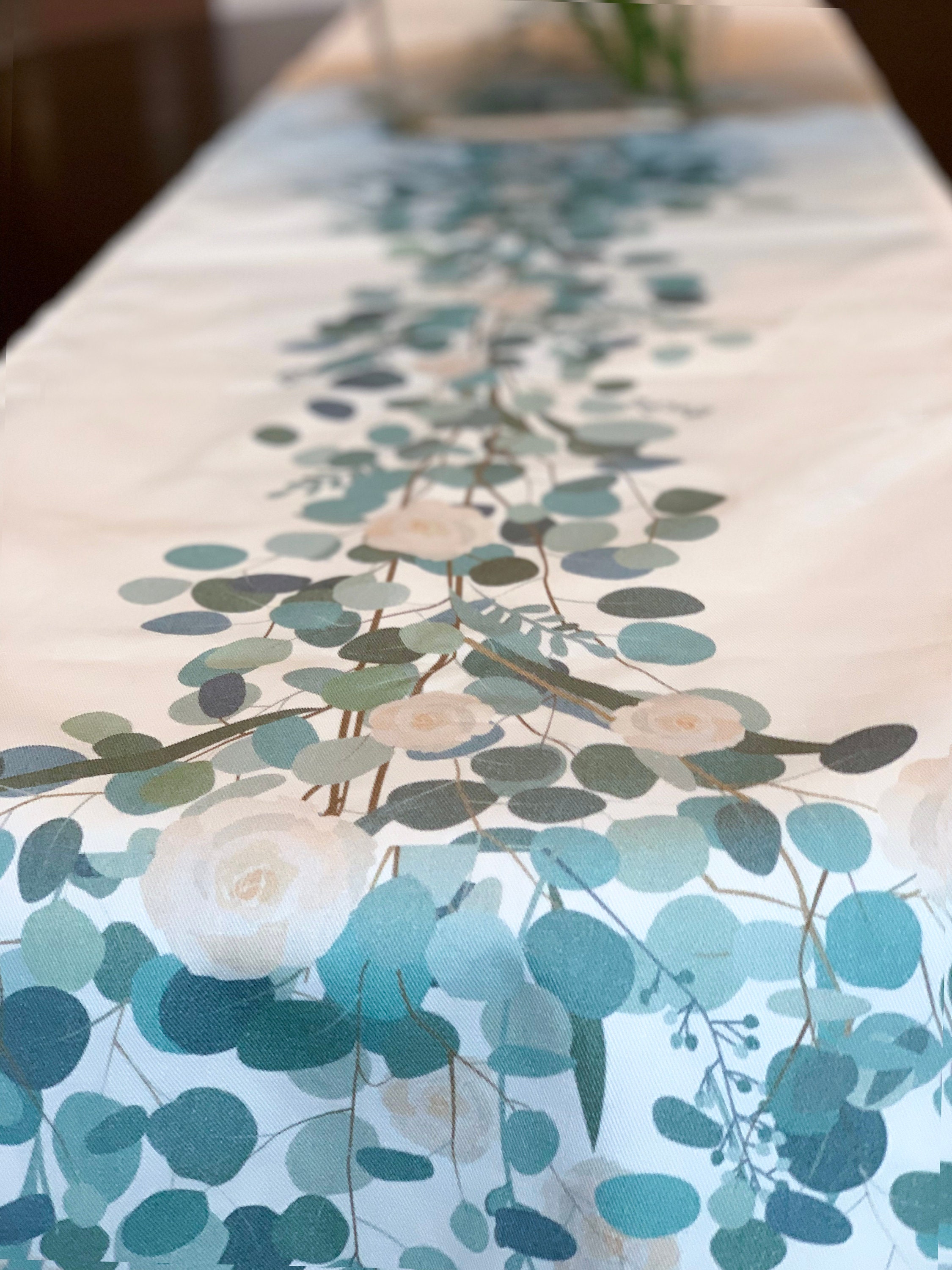 Eucalyptus Table Runner Eucalyptus And Flowers Table Runner Etsy