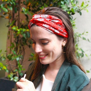 Gift idea for her | Headband | Trendy hairstyle accessory | Springbreak | Print fabric | Ethical fashion | Bohemian | Made in Paris/France