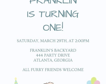Dog Birthday Party Invitation Canva Template, Let's Have A Pawty, Dog Party, Digital Download Invitation