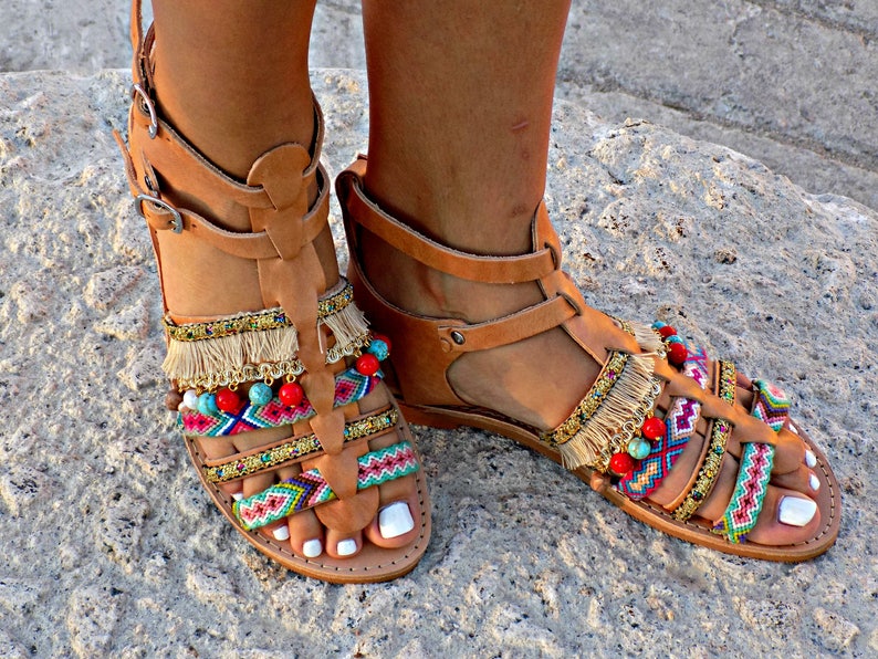 Handmade Leather Sandals Artisanal Greek Sandals Women - Etsy