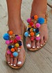 Handmade Sandals, Boho Sandals, Greek Leather Sandals, Pom Pom Sandal, Decorated Sandals, Hippie sandals, Festival Sandals 'Colour  Passion' 