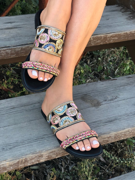 Sandalias de cuero Boho sandalias decoradas sandalias boho | Etsy México