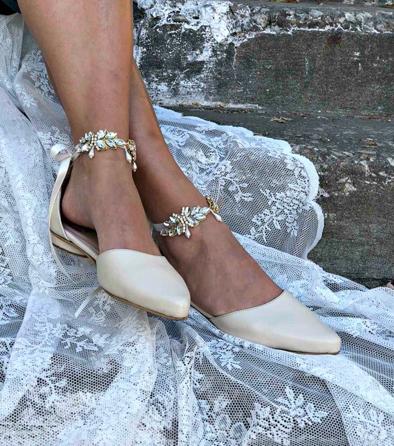 bridal shoes flats ivory